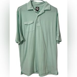 Footjoy FJ Mens Light Green Front Pocket Polo Shirt size Medium